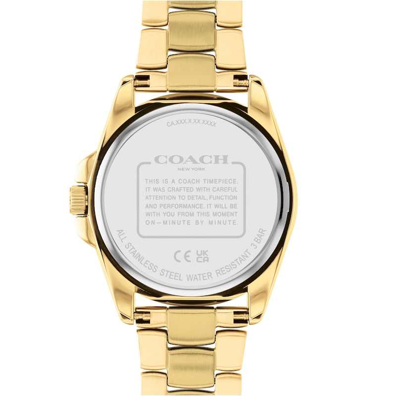 Ladies' Coach Greyson Gold-Tone IP Watch with Gold-Tone Sunray Dial (Model: 14503911)