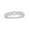 Thumbnail Image 1 of 3/8 CT. T.W. Diamond Scallop Edge Alternating Large and Small Stackable Anniversary Band in 14K White Gold