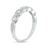 Thumbnail Image 3 of 3/8 CT. T.W. Diamond Scallop Edge Alternating Large and Small Stackable Anniversary Band in 14K White Gold