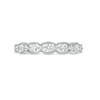Thumbnail Image 4 of 3/8 CT. T.W. Diamond Scallop Edge Alternating Large and Small Stackable Anniversary Band in 14K White Gold