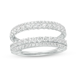 1 CT. T.W. Diamond Double Row Solitaire Enhancer in 14K White Gold