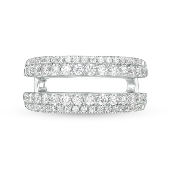 1 CT. T.w. Diamond Double Row Solitaire Enhancer in 14K White Gold