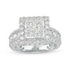 Thumbnail Image 1 of 4 CT. T.W. Quad Princess-Cut Diamond Frame Triple Row Engagement Ring in 14K White Gold