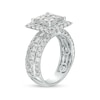 Thumbnail Image 3 of 4 CT. T.W. Quad Princess-Cut Diamond Frame Triple Row Engagement Ring in 14K White Gold