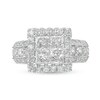Thumbnail Image 4 of 4 CT. T.W. Quad Princess-Cut Diamond Frame Triple Row Engagement Ring in 14K White Gold