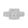 Thumbnail Image 4 of 2 CT. T.W. Quad Princess-Cut Diamond Frame Triple Row Engagement Ring in 14K White Gold