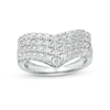 Thumbnail Image 1 of 1-1/2 CT. T.W. Diamond Chevron Multi-Row Anniversary Band in 14K White Gold