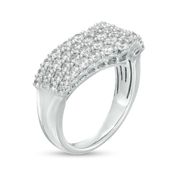 1-1/2 CT. T.w. Diamond Chevron Multi-Row Anniversary Band in 14K White Gold