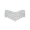 Thumbnail Image 4 of 1-1/2 CT. T.W. Diamond Chevron Multi-Row Anniversary Band in 14K White Gold