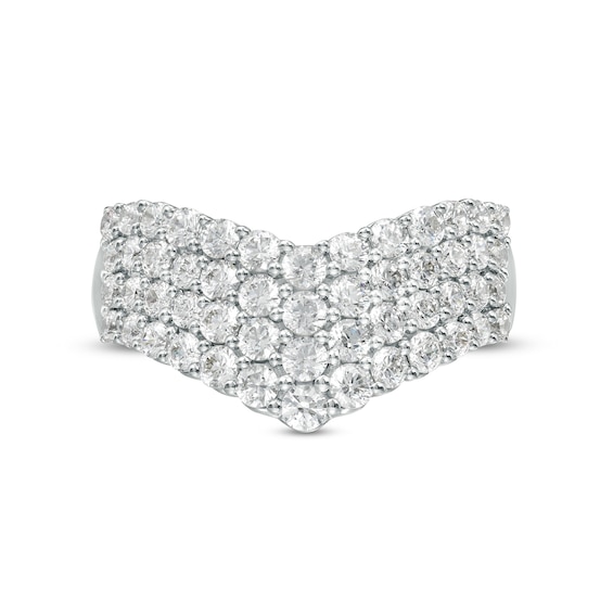1-1/2 CT. T.w. Diamond Chevron Multi-Row Anniversary Band in 14K White Gold