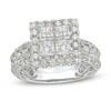 Thumbnail Image 1 of 3 CT. T.W. Quad Princess-Cut Diamond Frame Triple Row Engagement Ring in 14K White Gold