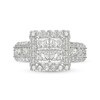 Thumbnail Image 4 of 3 CT. T.W. Quad Princess-Cut Diamond Frame Triple Row Engagement Ring in 14K White Gold