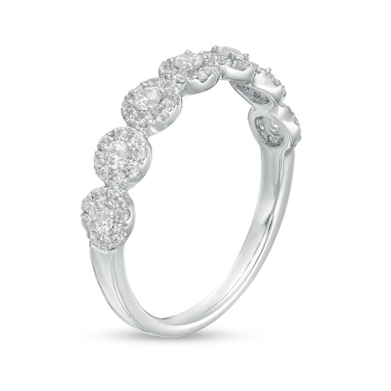 1/2 CT. T.w. Multi-Diamond Seven Stone Anniversary Band in 14K White Gold