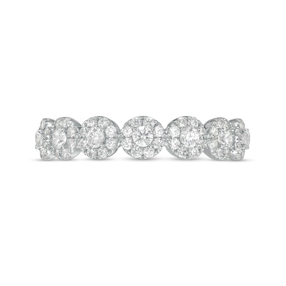 1/2 CT. T.w. Multi-Diamond Seven Stone Anniversary Band in 14K White Gold