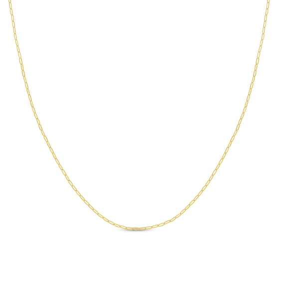 1.25mm Paper Clip Link Chain Necklace in Solid 14K Gold – 18"