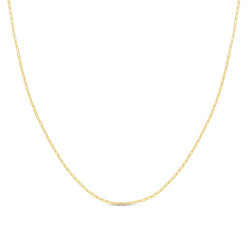 Main Image 1 of 1.25mm Paper Clip Link Chain Necklace in Solid 14K Gold – 18&quot;