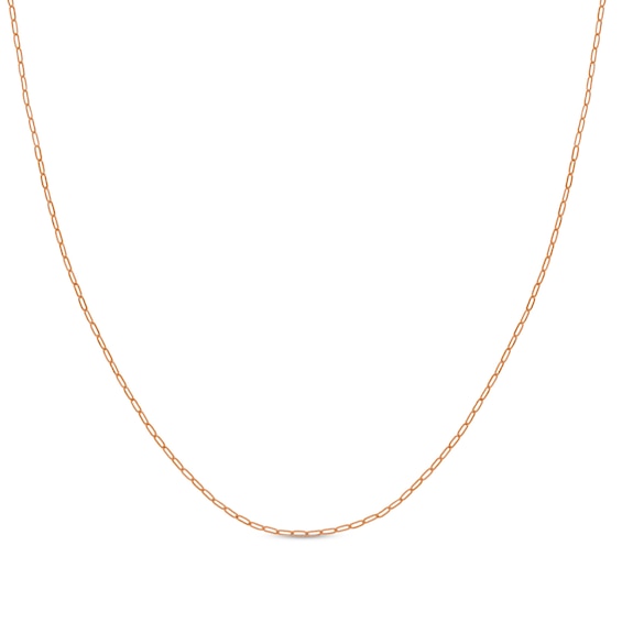 1.25mm Paper Clip Link Chain Necklace in Solid 14K Rose Gold â 18"