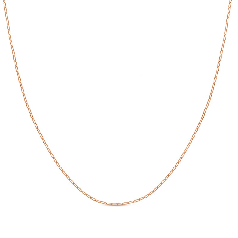 Main Image 1 of 1.25mm Paper Clip Link Chain Necklace in Solid 14K Rose Gold – 18"