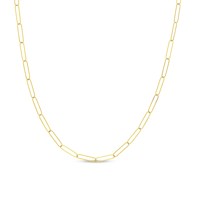 Main Image 1 of 3.4mm Paper Clip Link Chain Necklace in Solid 14K Gold – 18"