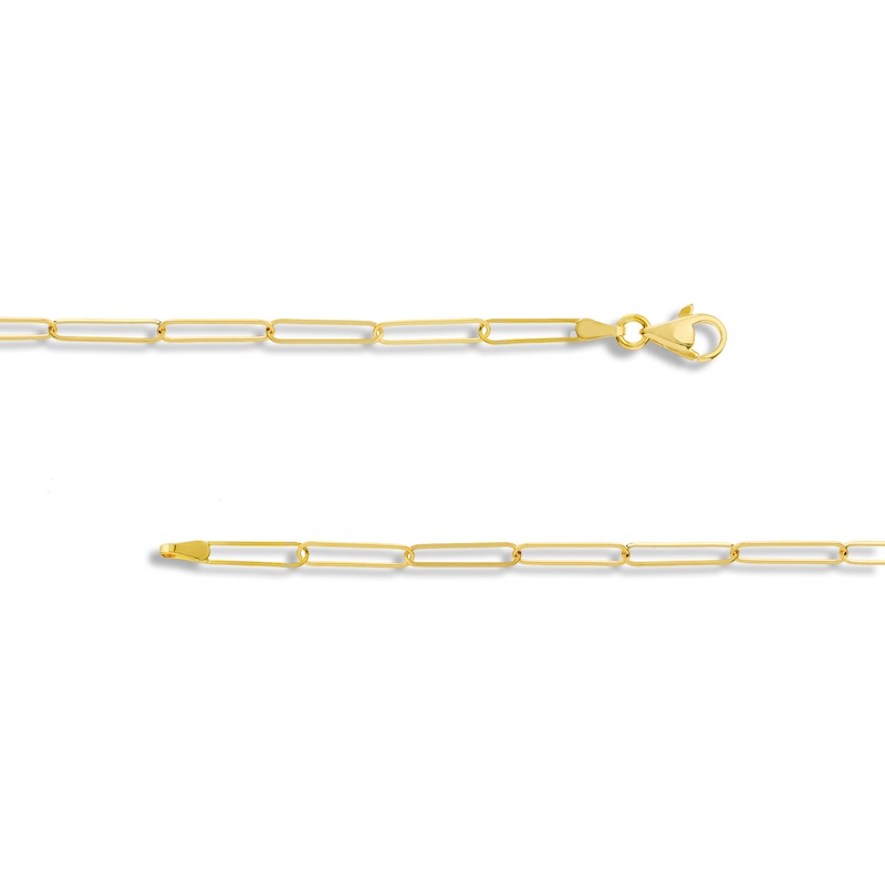 Main Image 2 of 3.4mm Paper Clip Link Chain Necklace in Solid 14K Gold – 18"