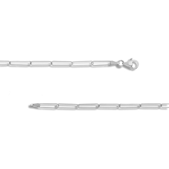 3.4mm Paper Clip Link Chain Necklace in Solid 14K White Gold â 18"