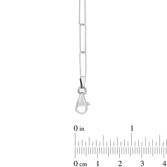 3.4mm Paper Clip Link Chain Necklace in Solid 14K White Gold â 18"