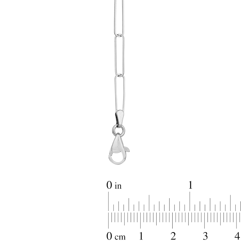 3.4mm Paper Clip Link Chain Necklace in Solid 14K White Gold – 18"