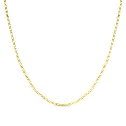 2.2mm Flat Mariner Chain Necklace in Solid 14K Gold – 20"