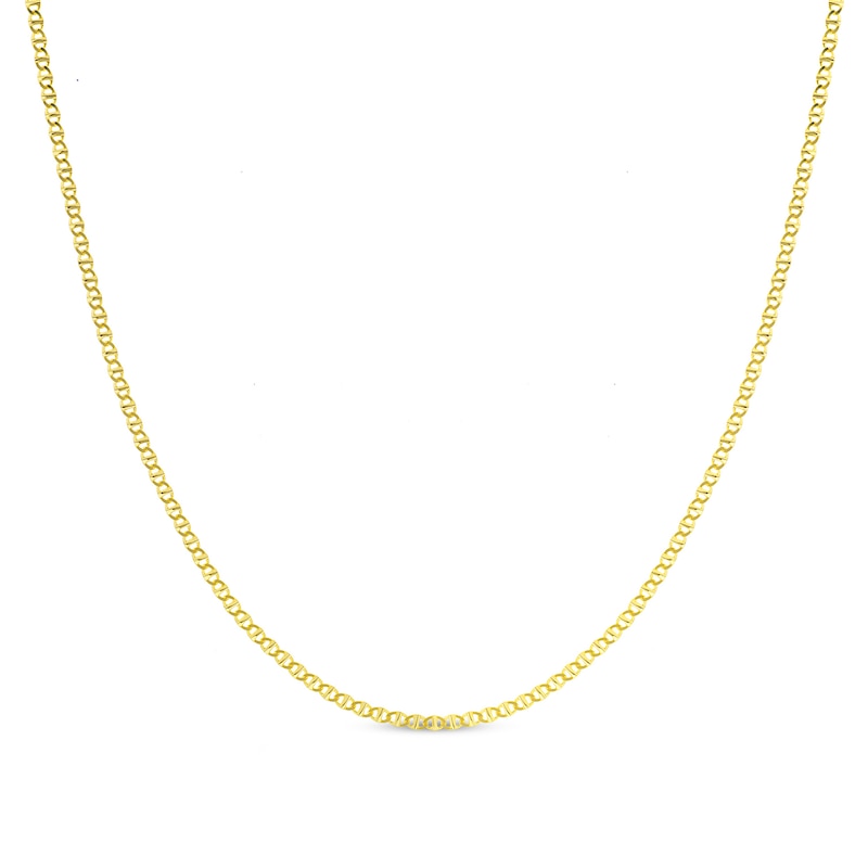 Main Image 1 of 2.2mm Flat Mariner Chain Necklace in Solid 14K Gold – 20"
