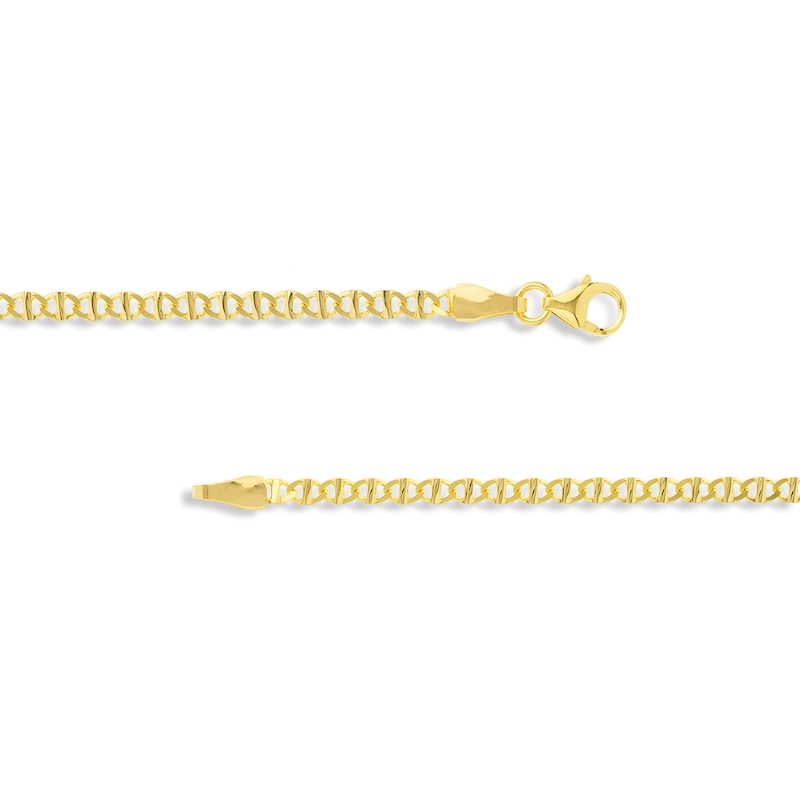 2.2mm Flat Mariner Chain Necklace in Solid 14K Gold – 20"