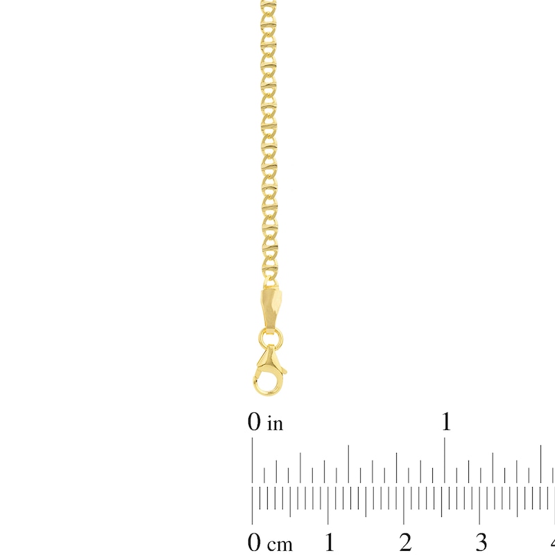 2.2mm Flat Mariner Chain Necklace in Solid 14K Gold – 20"