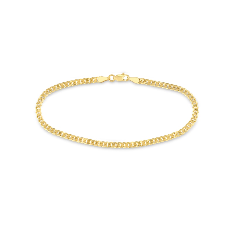 3.1mm Cuban Curb Chain Bracelet in Solid 14K Gold – 7.5"
