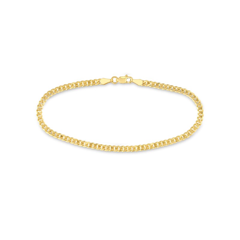 3.1mm Solid Cuban Curb Chain Bracelet in 14K Gold – 7.5