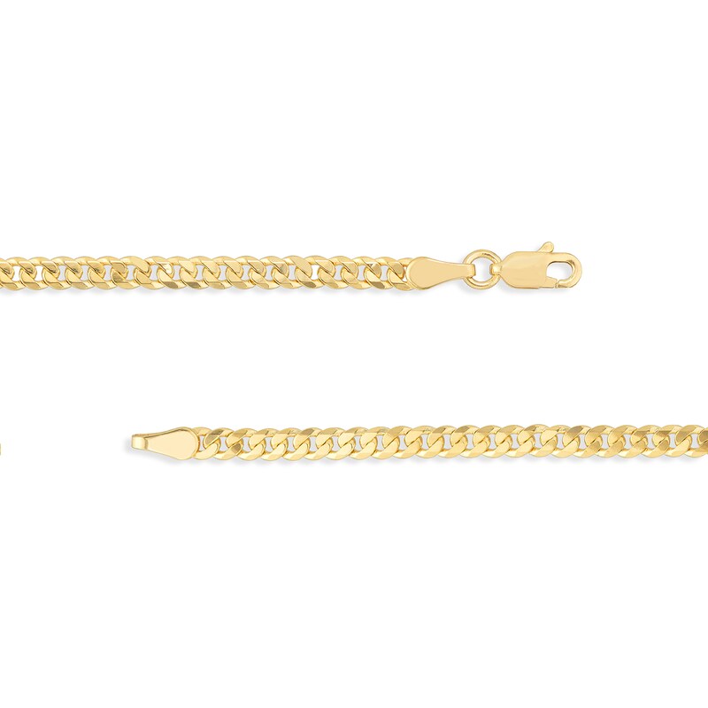 Main Image 2 of 3.1mm Cuban Curb Chain Bracelet in Solid 14K Gold – 7.5"