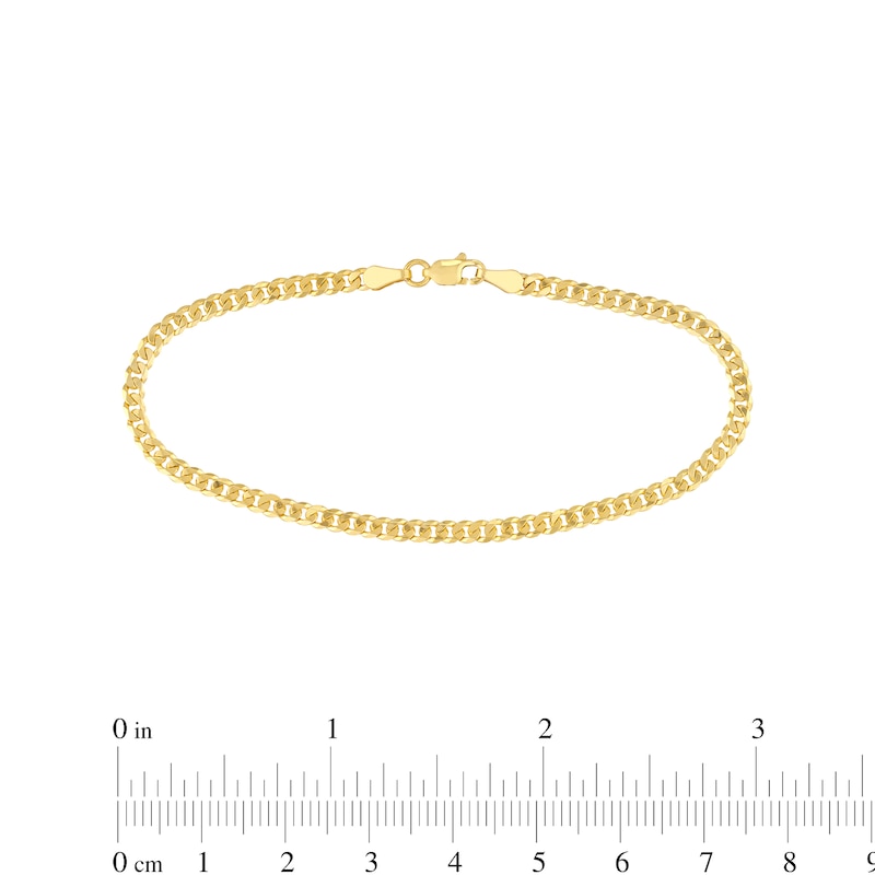 3.1mm Cuban Curb Chain Bracelet in Solid 14K Gold – 7.5"