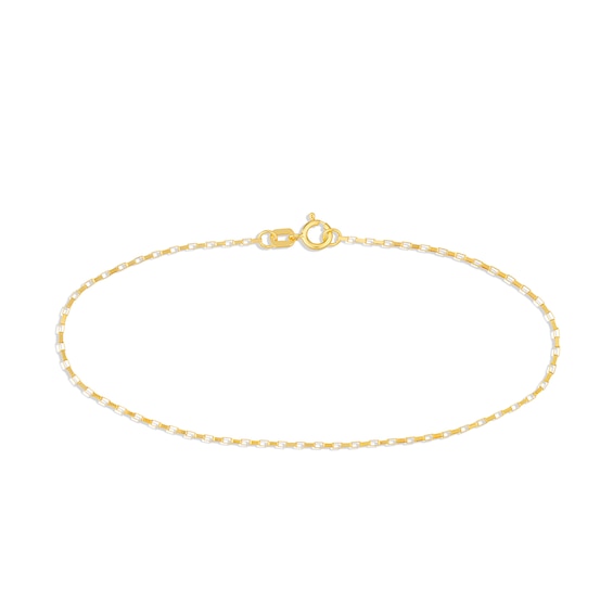 0.88mm Elongated Box Chain Bracelet in Solid 14K Gold – 7.25"