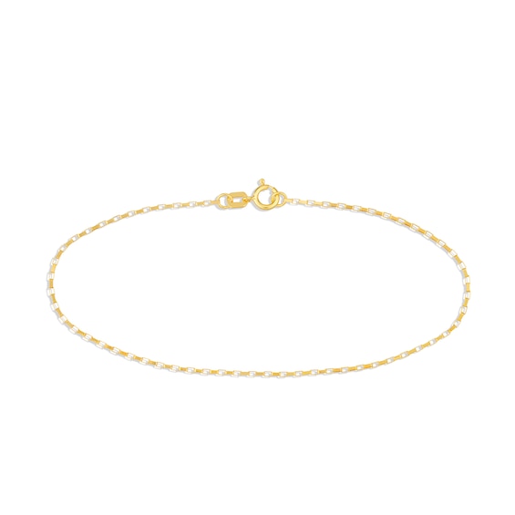 0.88mm Elongated Box Chain Bracelet in Solid 14K Gold â 7.25"