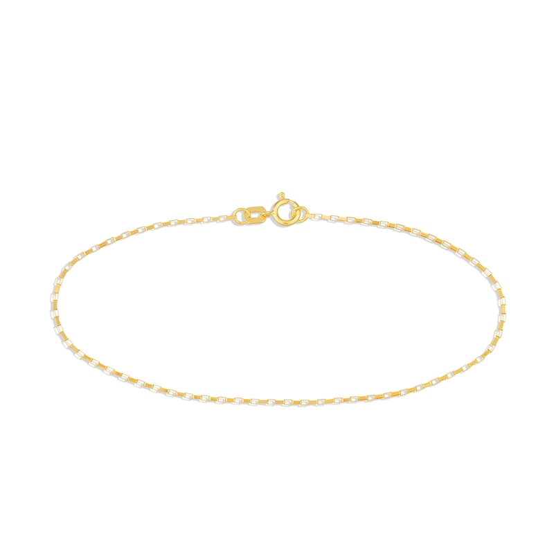 0.88mm Elongated Box Chain Bracelet in Solid 14K Gold – 7.25"