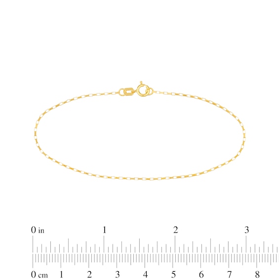 0.88mm Elongated Box Chain Bracelet in Solid 14K Gold – 7.25"