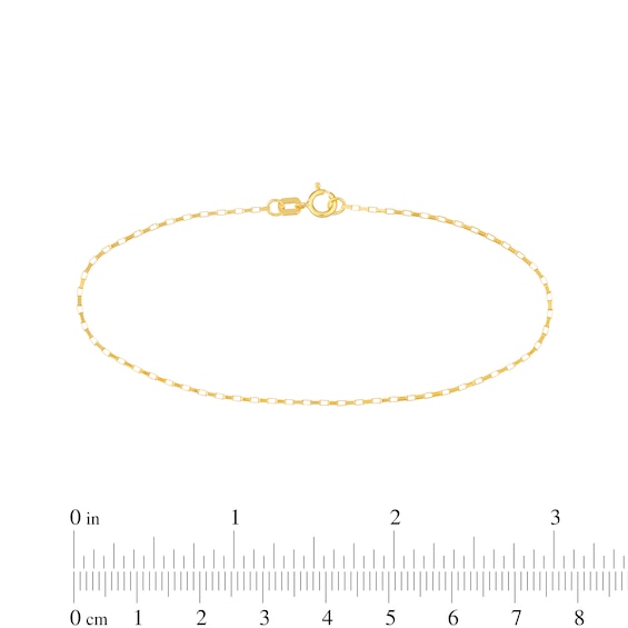 0.88mm Elongated Box Chain Bracelet in Solid 14K Gold â 7.25"