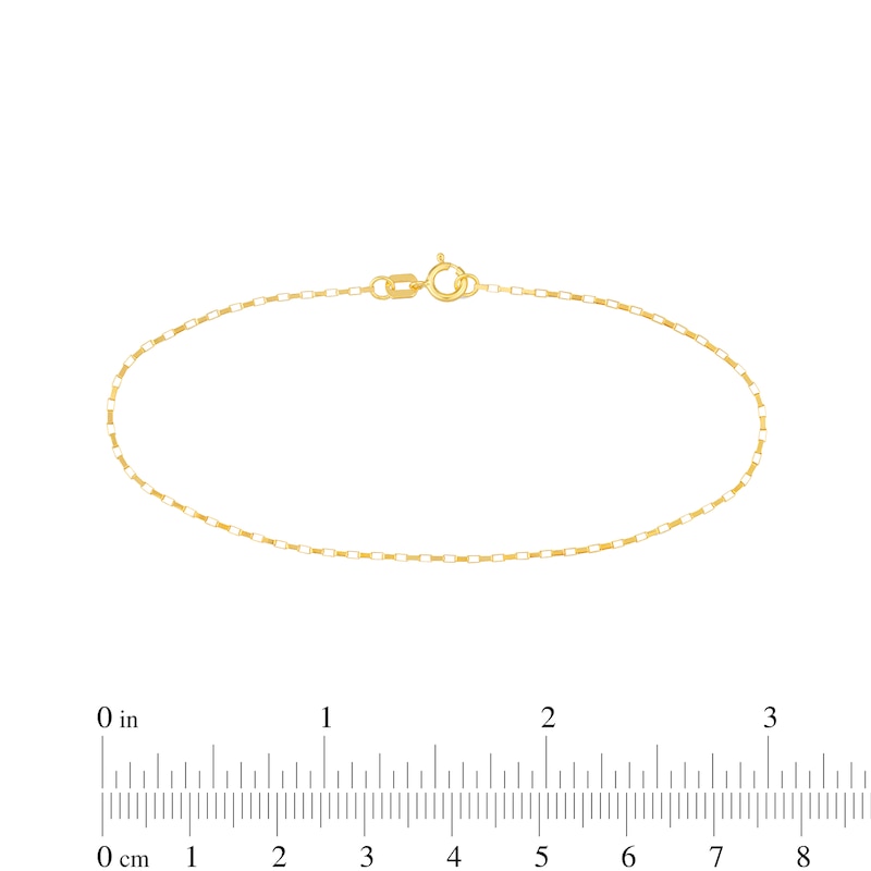 Main Image 3 of 0.88mm Elongated Box Chain Bracelet in Solid 14K Gold – 7.25"