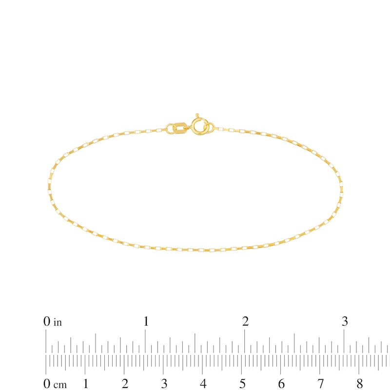 0.88mm Elongated Box Chain Bracelet in Solid 14K Gold – 7.25"