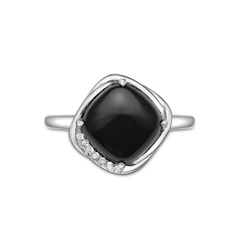 Sterling Silver Gemstone and White Topaz Swirl Rings Sterling Silver Gemstone and White Topaz Swirl Rings