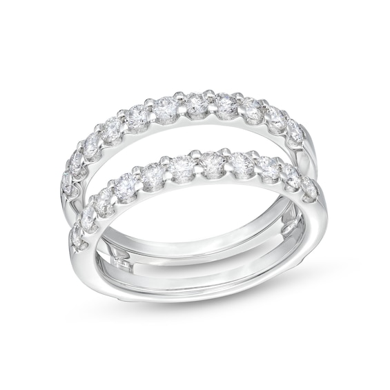 1 CT. T.w. Diamond-Lined Solitaire Enhancer in 14K White Gold