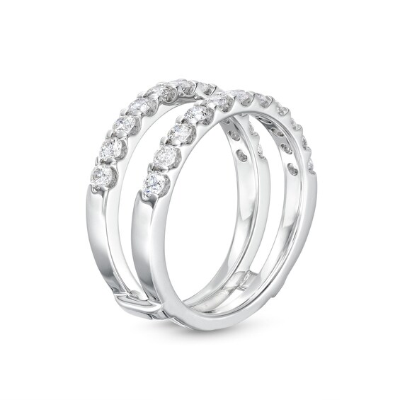 1 CT. T.w. Diamond-Lined Solitaire Enhancer in 14K White Gold