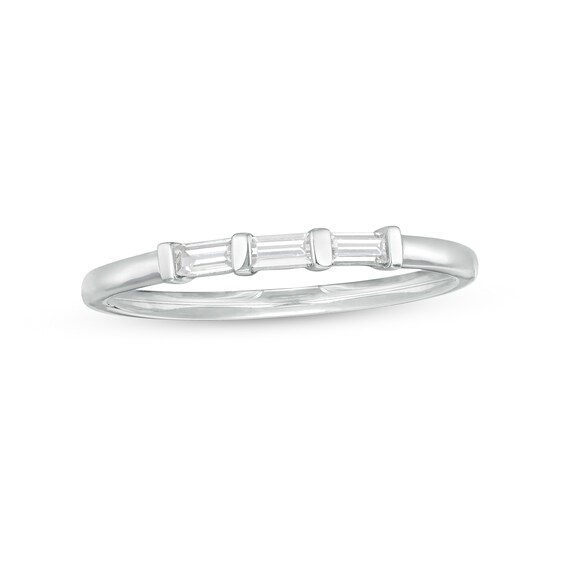 1/6 CT. T.w. Baguette Diamond Trio Stackable Anniversary Band in 10K White Gold