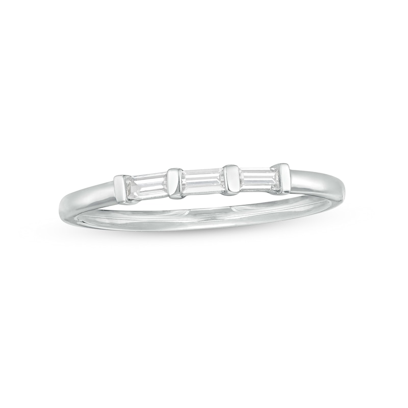Main Image 1 of 1/6 CT. T.W. Baguette Diamond Trio Stackable Anniversary Band in 10K White Gold