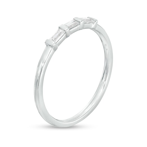 1/6 CT. T.w. Baguette Diamond Trio Stackable Anniversary Band in 10K White Gold
