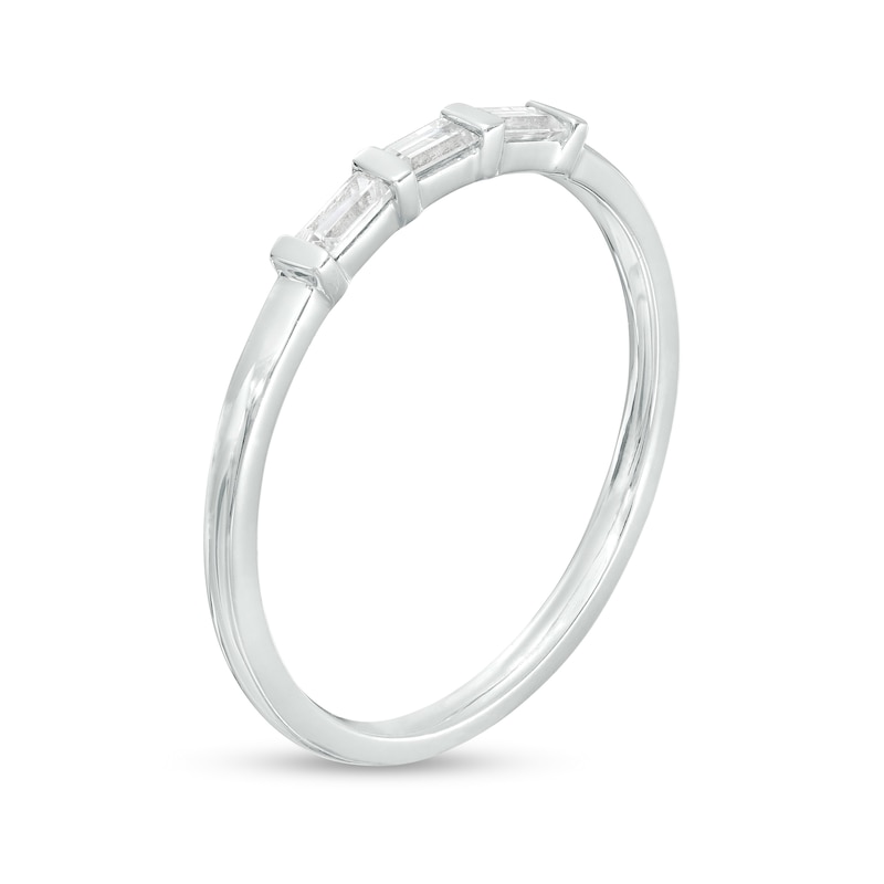 Main Image 3 of 1/6 CT. T.W. Baguette Diamond Trio Stackable Anniversary Band in 10K White Gold