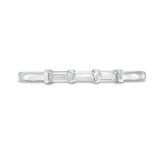 1/6 CT. T.w. Baguette Diamond Trio Stackable Anniversary Band in 10K White Gold